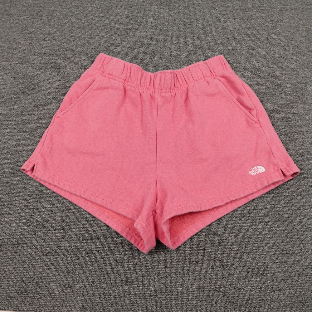 The North Face Sweat Shorts Womens Small Pink Fleece Elastic Waist 2.5 Inseam